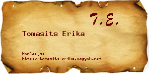 Tomasits Erika névjegykártya
